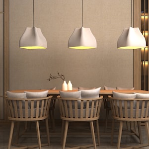 Lampada a sospensione in ceramica, stile scandinavo Naaya SQUAFOLD, lampada da isola per cucina, lampada da soffitto, lampada di carta, lampada wabi sabi, luci a festoni