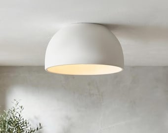 Handgemaakte keramische verzonken plafondlamp, lage koepelarmatuur, Scondent DOME