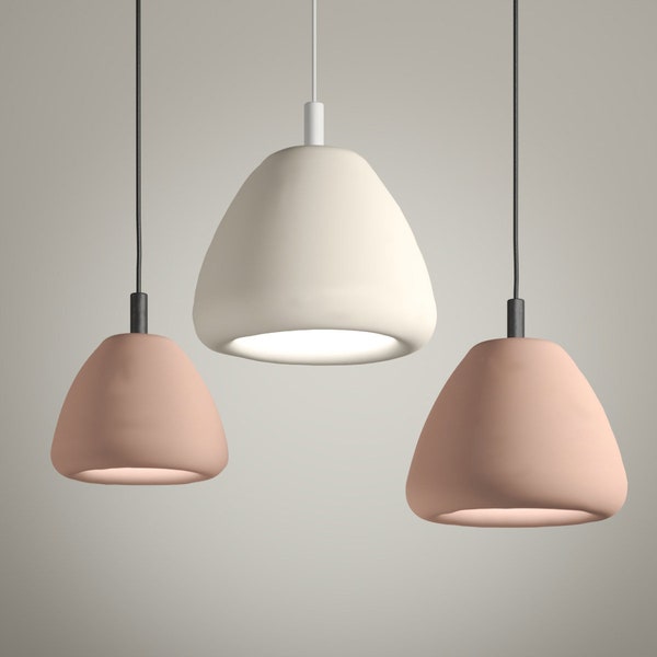 Organic Ceramic Pendant Light, ceiling light fixture Naaya NOVA for living rooms, small tables, dining area, for normal/sloped ceiling