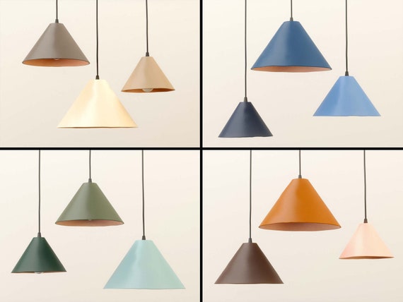 Colored pendant light deals shades