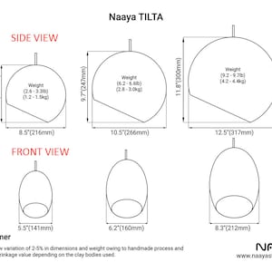 May include: Diagram of the Naaya TILTA product, showing side and front views with dimensions in inches and pounds. The side view shows a height of 7.8 inches (200mm), and the front view shows a width of 5.5 inches (141mm). The weight is between 2.6 and 9.7 pounds.