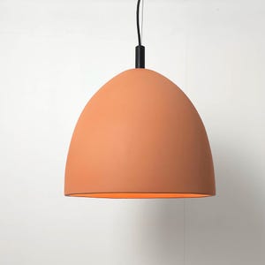 Naaya Dome large terracotta ceramic pendant lamp handmade satin matte clay dome kitchen island dining room plug in hardwired Naaya Studio