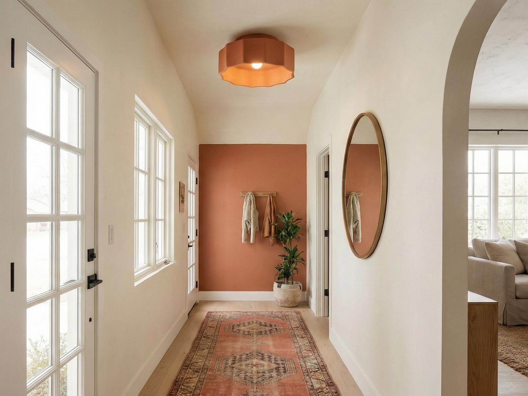 Textured Flush Mount Ceiling Light in Ridged Drum Fixture Design ...