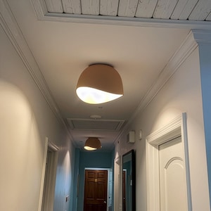 Wabi Sabi keramisk infälld lampa, lågprofilsarmatur, terrakottavit lera, DOME INFINITY