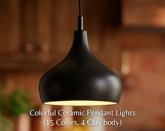 Nordic Ceramic Pendant Light – Modern Colorful Ceiling Lamp – Personalized gifts with name, message -Naaya MORNING BELL COLOR