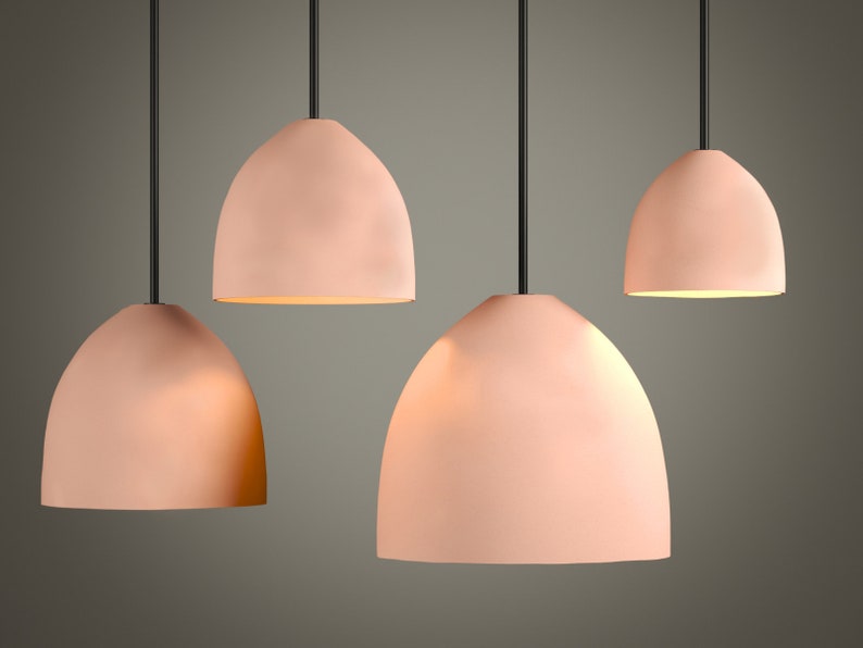 Naaya Dome natual clay ceramic pendant lights two over kitchen island dining room grey contemporary space handmade dome plug in hardwired Naaya