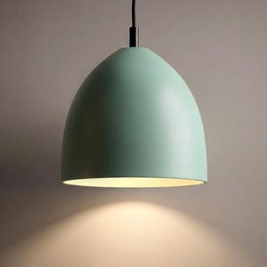 Mid-Century Ceramic Dome Pendant Light, Colorful Kitchen Lighting, Personalized Name Message