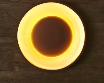 Contemporary Ambient Wall Lamp, Circular Ceramic Design – Naaya OBSCURA