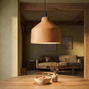 Keramische hanglamp voor keuken of eetkamer, klassieke tijdloze hanglamp, terracotta of witte klei, plug-in - CANISTA