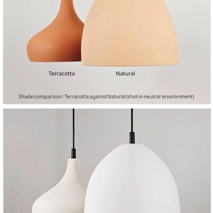 Morning Bell ceramic pendant lights dining room kitchen island cluster row of three terracotta handmade clay warm ambient glow Naaya Studio
