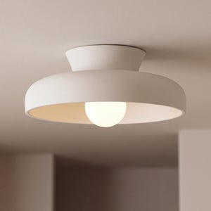 Ceramic Ceiling flush mount Lamp, Warm Ambient Light Modern minimalist Decor - Naaya Lumo