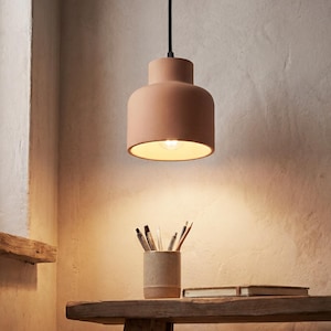 Modern Ceramic Pendant light fixture Cluster, Sculptural Dining Interior Accent, Hardwired / Plug-In - Naaya FLOW