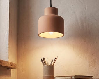 Modern Ceramic Pendant light fixture Cluster, Sculptural Dining Interior Accent, Hardwired / Plug-In - Naaya FLOW