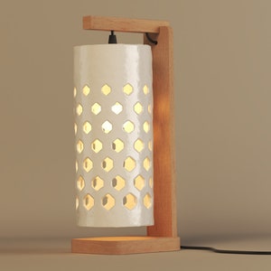 Ceramic table lamp, desk lamp, table light, bedside lamp, lamp stand, night lamp, modern table lamp, desk light, Naaya HONEYCOMB