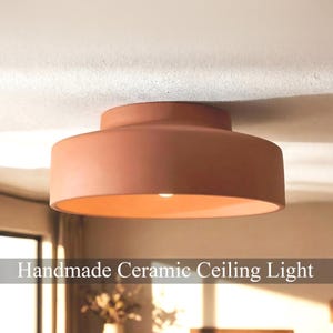 Modern Low Ceiling Light, personalized gifts with name, Smooth Ceramic Flush Mount – Naaya CANISTA