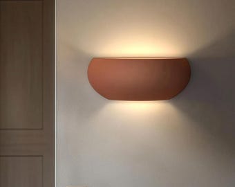 Sculptural Ceramic Wall Sconce, Up Down Light, Hardwired or Plug In, Naaya BEAN