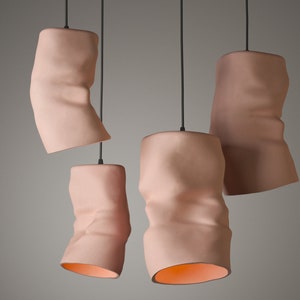 Lampada a sospensione in argilla Wabi Sabi fatta a mano, lampada per arredamento, Naaya TAMARIND, design a sospensione in carta, lampada a sospensione, regalo per inaugurazione della casa, lampada da notte
