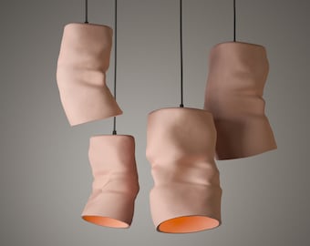 Handgemachte Wabi Sabi Ton Pendelleuchte, Wohnkultur Licht, NAAYA TAMARIND, Papieranhänger Design, Pendellampe, Einweihungsgeschenk, Nachtlampe