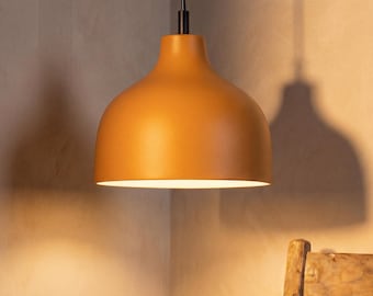 Japandi Ceramic Pendant Light, Minimalist Hanging Lamp in Terracotta or White Clay, Hardwired or Plug In