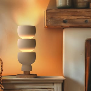 Statement table lamps Naaya STACKED for ambient lighting, decor table lamp, ceramic table light, bedside lamp, night lamp, modern table lamp