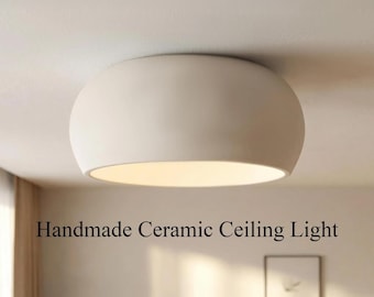 Naaya ORBIC SCONDENT Ceramic Flush Mount Ceiling Light, Contemporary Interior Style