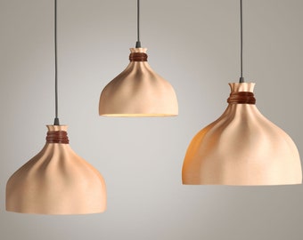 Luminária pendente de cerâmica orgânica, estilo Wabi-Sabi, com design suave e moderno – Presente personalizado – Naaya POTLI