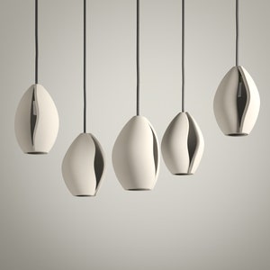 Handmade Ceramic Chandelier for Dining Room, Sculptural Modern Statement Light, Hardwired or Plug In - CONCHIGLIETTE image 15
