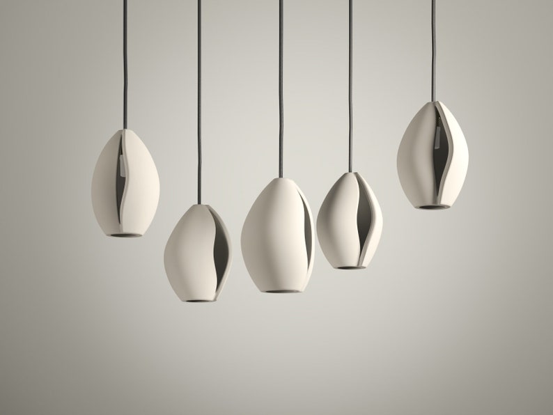 Handmade Ceramic Chandelier for Dining Room, Sculptural Modern Statement Light, Hardwired or Plug In - CONCHIGLIETTE image 15
