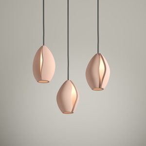 Chandelier lighting, ceiling light, NAAYA CONCHIGLIETTE, modern chandelier, lights for kitchen island, plug in pendant, ceramic lamp shade image 7