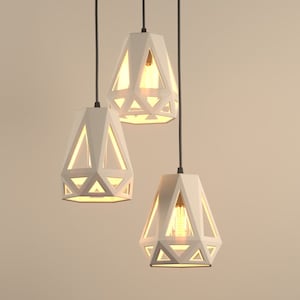 Ceramic Chandelier, small pendant light, dining room light fixture, Kitchen lighting, modern chandelier, dining room chandelier Naaya Triad