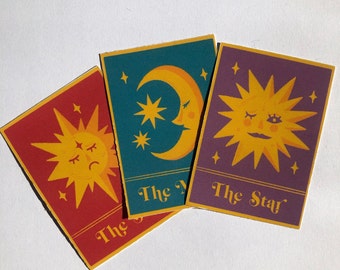 Sun, Moon, Star - Tarot Stickers