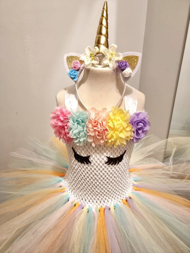 HZMJDHZM 2PCS Costume de Licorne pour Enfants, Deguisement Licorne Enfant,  Robe de Princesse Licorne Filles, Tulle Ballet Fille avec Bandeau de Licorne,  Cadeau pour Filles Carnaval Cosplay : : Jeux et Jouets