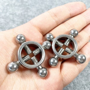 1 Pair Stainless Steel Nipple Clamps Breast Clips Nipple Slave Restraints