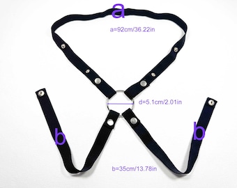 4-Way Elastic Chastity Support Waist Strap,PU Waist Strap,Adjustable Chastity Support Band,Chastity Cage Elastic Auxiliary Belt