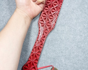 PU Leather BDSM Paddle Slapper: Customizable Laser Engraved Heart Tag