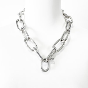Chunky Stainless Steel Locked Choker: Egirl Punk Goth Necklace