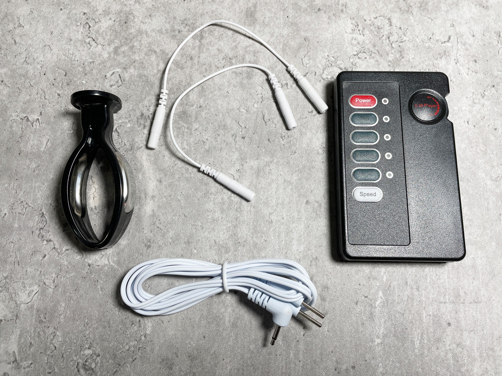 Electric Shock E Stim Kit Dual Electrodes Anal Plug Electrosex image