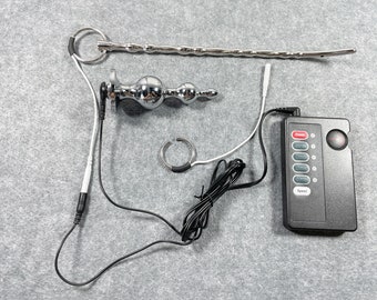 Electric Shock E Stim Kit Short Catheter Urethral Sound and Anal Plug  Electrosex Toy Gear 
