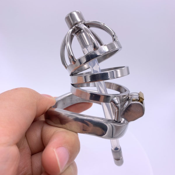 Nice 'n' Naughty Chastity Cage w Long Penis Plug main image 0