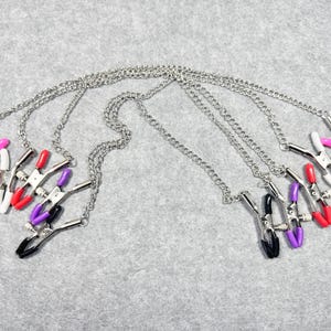 5 kind Color 1 Pair Metal Nipple Clamps Breast Clips Nipple Chains