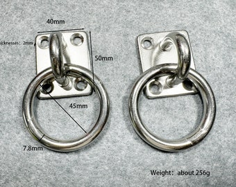 BDSM Wall Plate Ring Mount Attachment Hanging Shackle Bondage Hook Dungeon Furniture Silver