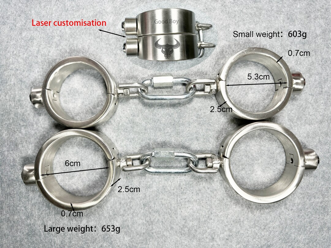 Engraved Locking Steel Wrist Restraints: Hinged BDSM Cuffs With Keys - Etsy