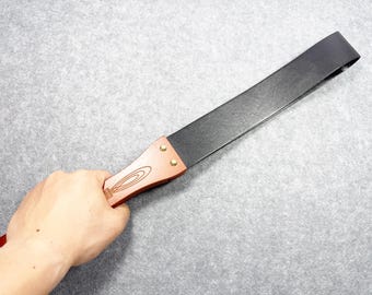 Handcrafted Personalized Leather Paddle Spanking Paddle and Laser Engraved 20.08"x2.05"