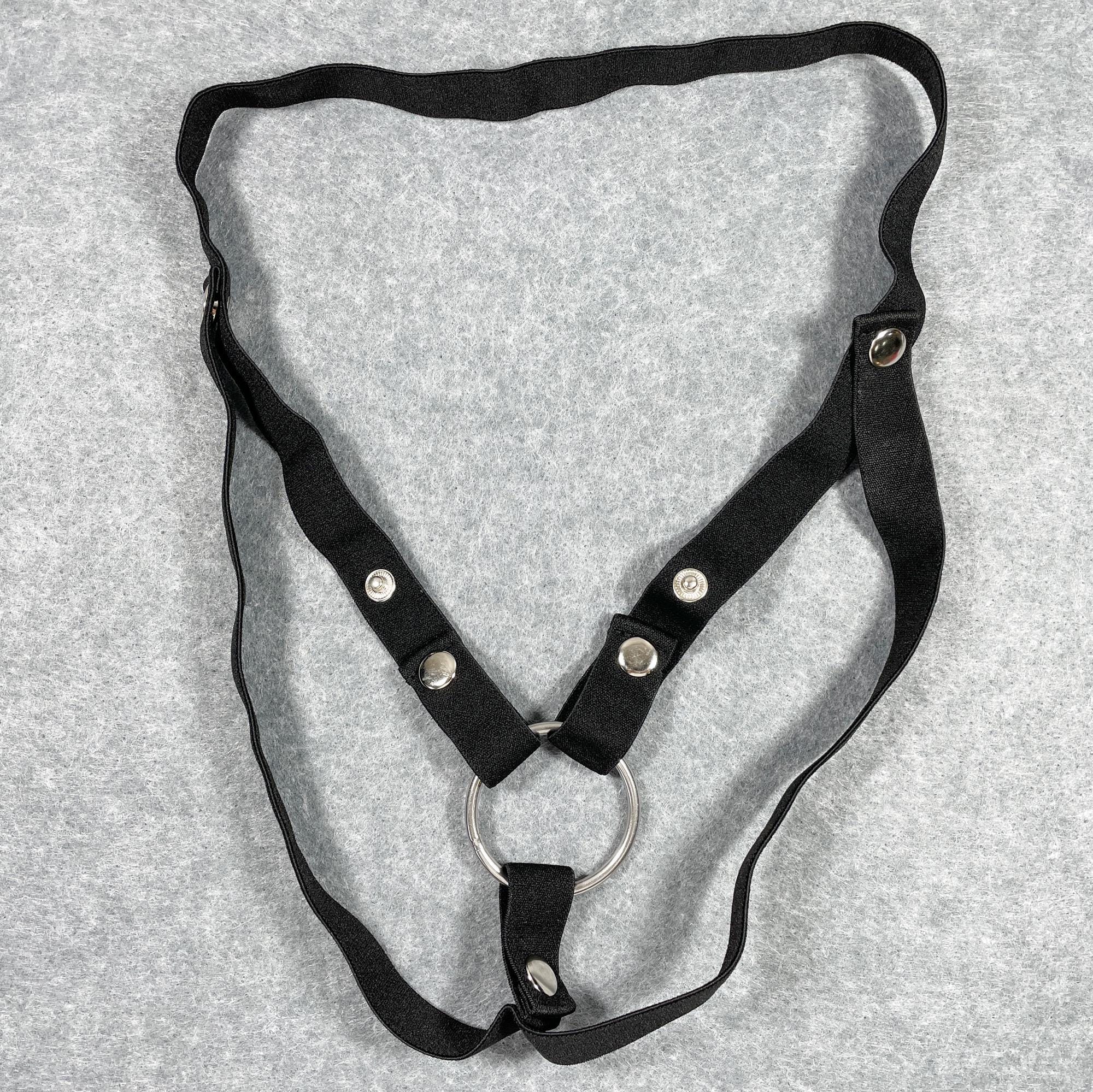 Black 3-Way Elastic Chastity Support Waist Strap,PU Waist Strap,Adjustable Chastity Support Band,Chastity Cage Elastic Auxiliary Belt