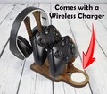 Wireless headphone and controller stand, Gamer gifts, Husband gift, Birthday gift, Father’s Day Gift, Wireless charging pad is included!