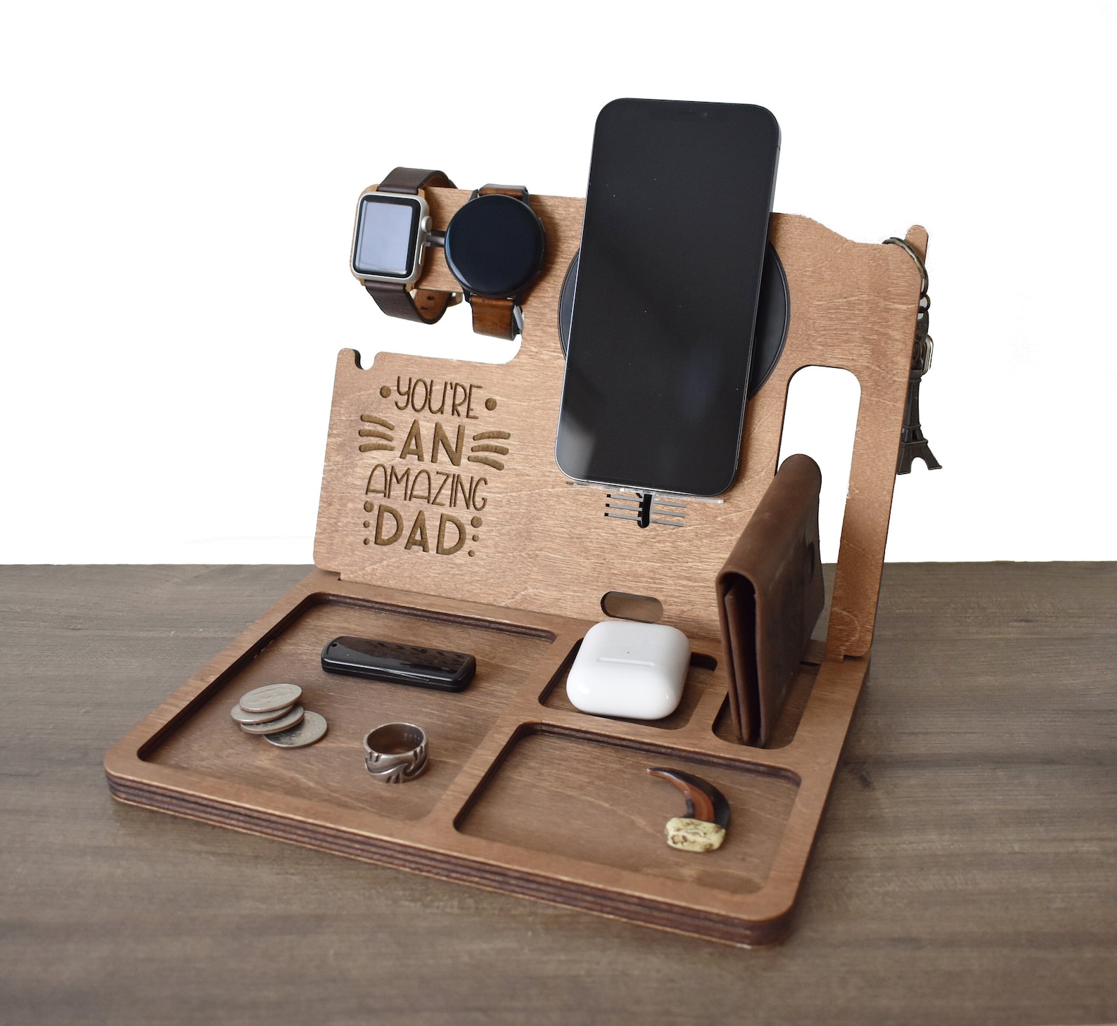 Wireless Phone Charger Docking Station Desk Organizer Qi Etsy