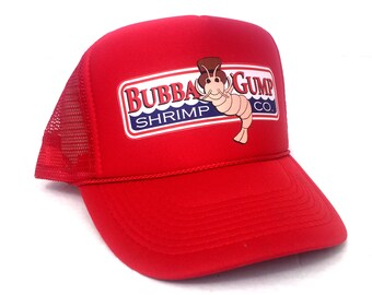 Custom Bubba Gump Shrimp Co Printed Unisex Adult Truckers Hat Cap Red Solid