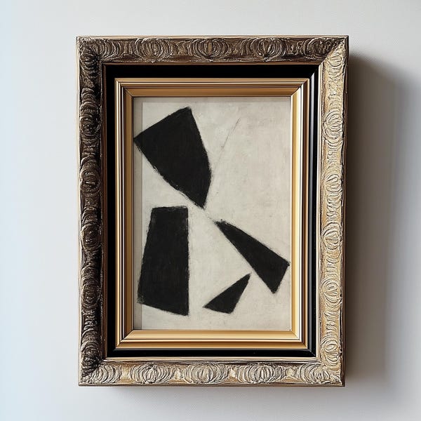 Zwart-wit abstracte print origineel olieverfschilderij minimalistisch kunstwerk geometrische muur kunst modern interieur