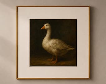 Eend origineel olieverfschilderij print vogel kunst aan de muur dierlijke kunstwerken boerderij Home decor gans poster