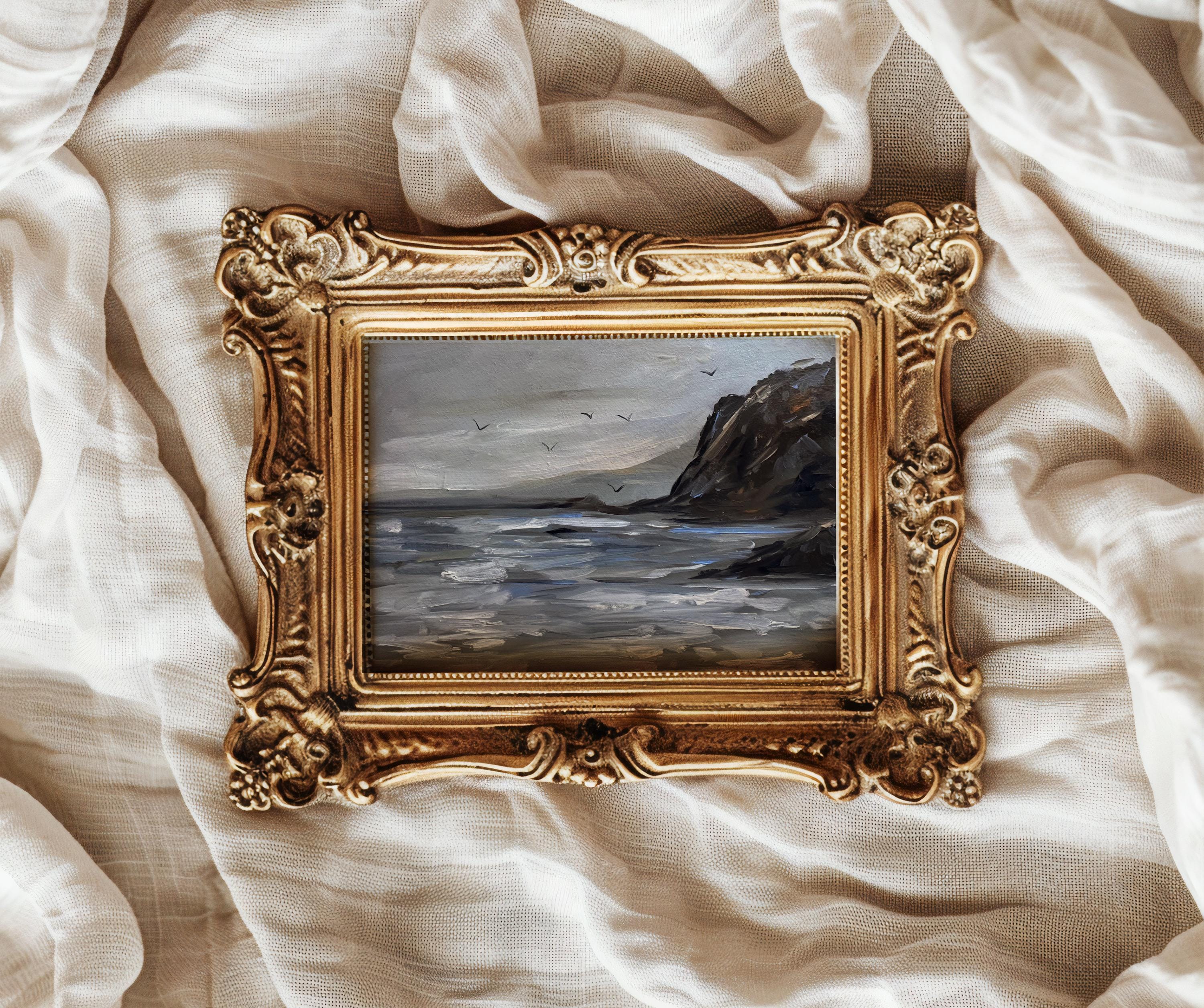 Coastal Seascape Print Seagulls Oil Painting Ocean Waves Oil Painting Original Coastal Beach Art Seascape Wall Decor Sea Art Gift
